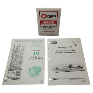 Onan Generator Manual Set BFA 16004 OEM 1978 Vtg RV Install Operator Parts Guide
